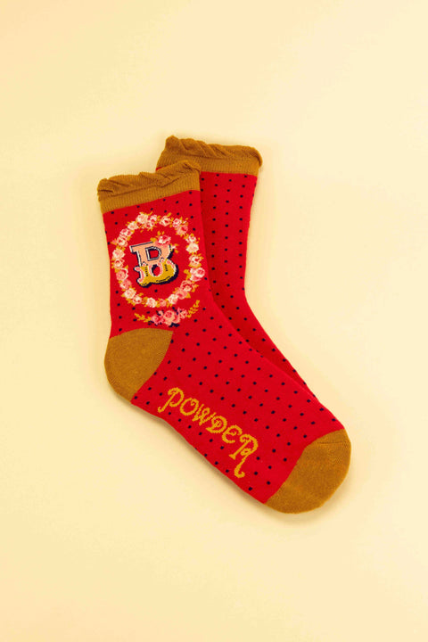 Powder Design inc - A-Z Alphabet Monogram Letter Ankle Socks