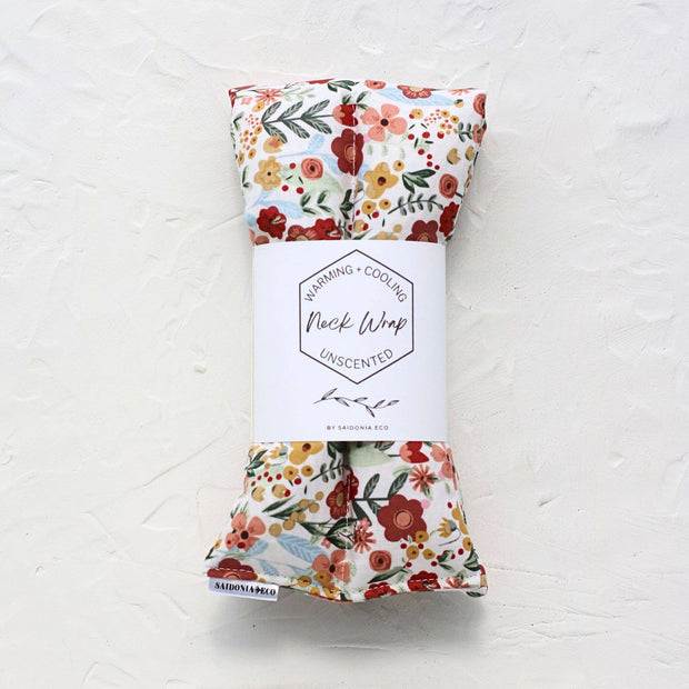 SaidoniaEco - Neck and Body Wrap - Hot Cold Weighted Rice  Bag Boho Flower