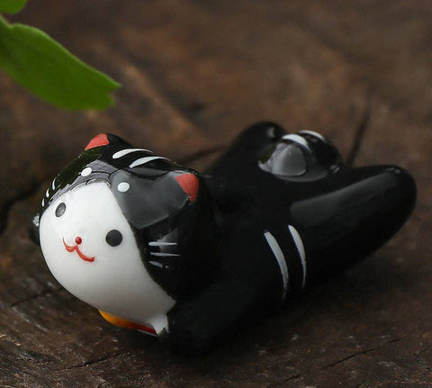 Gohobi - Gohobi Ceramic Front Lying Cat Chopstick Rest