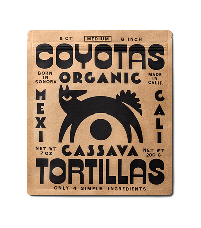 COYOTAS - Organic Cassava Tortillas MEDIUM (6")