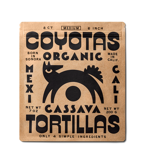 COYOTAS - Organic Cassava Tortillas MEDIUM (6")