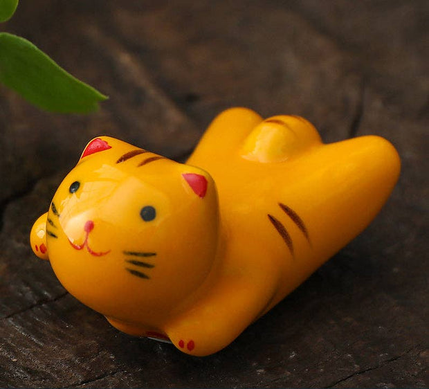 Gohobi - Gohobi Ceramic Front Lying Cat Chopstick Rest