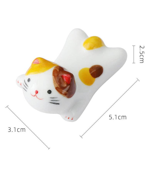 Gohobi - Gohobi Ceramic Front Lying Cat Chopstick Rest