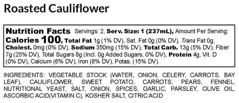 18 Chestnuts - Roasted Cauliflower Soup 16 oz vegan, GF & shelf stable