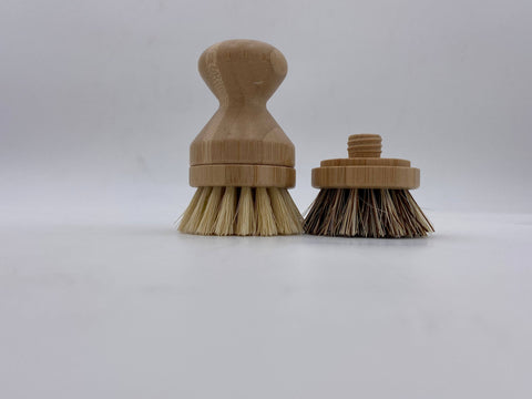 Zefiro - New - Bamboo Soft Bristle Pot Scrubber With replaceable head