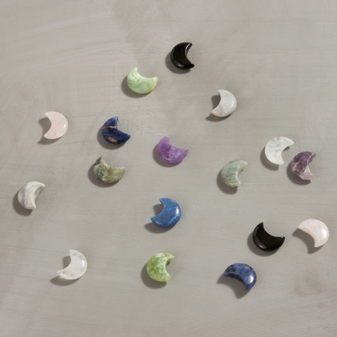 Assorted Carved Crystal Moons, Stars, Lightning Bolts - 36 pcs 🌙