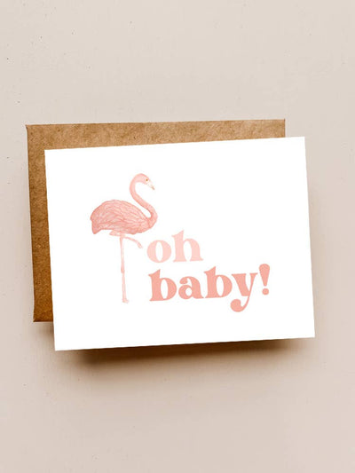 Maddon and Co - Oh Baby Flamingo Card