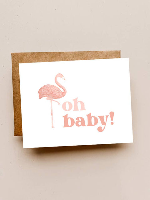 Maddon and Co - Oh Baby Flamingo Card