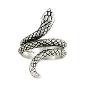 ZAD - Tight Squeeze Silver Snake Wrap Band Ring