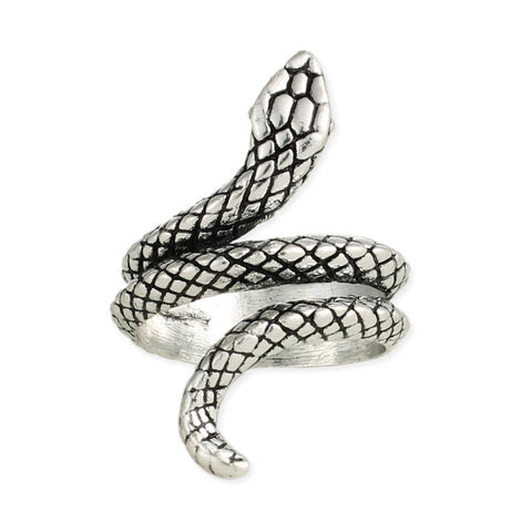 ZAD - Tight Squeeze Silver Snake Wrap Band Ring