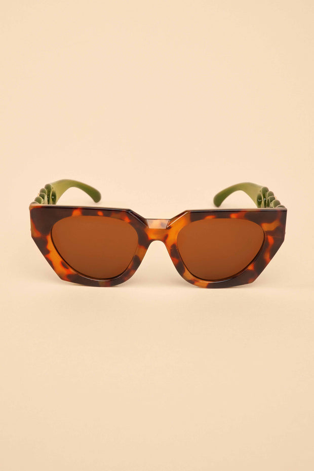 Powder Design inc - Luxe Zelia Sunglasses - Tortoiseshell/Olive