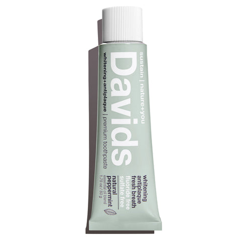 Davids Natural Toothpaste - Davids travel size premium toothpaste  /  peppermint