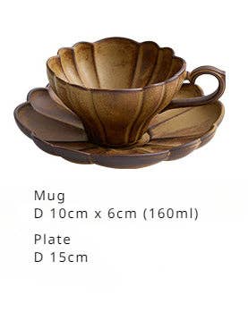 Gohobi - Gohobi Handmade Stoneware Floral Shaped Coffee Mug and Sauce