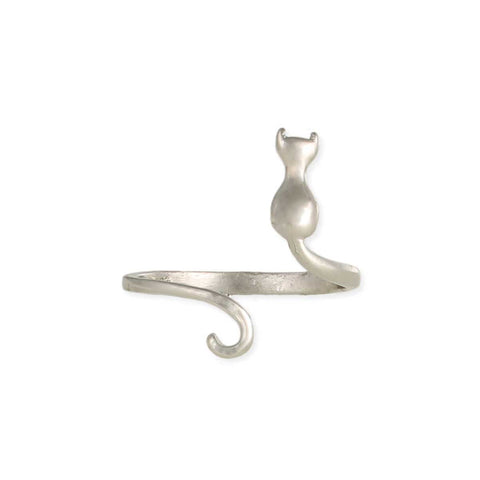 ZAD - Around Your Finger Cat Wrap Silver Ring