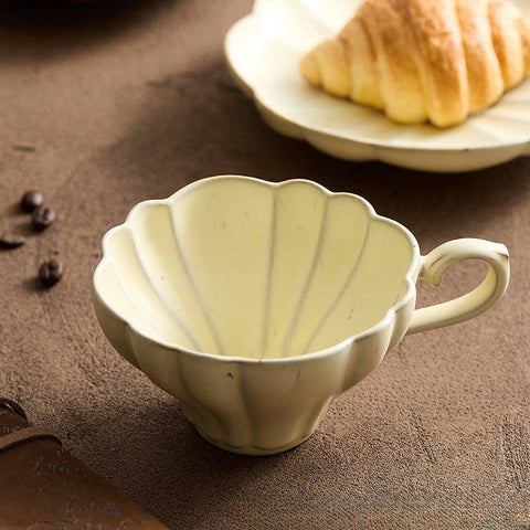 Gohobi - Gohobi Handmade Stoneware Floral Shaped Coffee Mug and Sauce