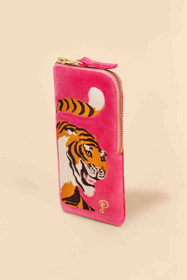 Powder Design inc - Velvet Embroidered Glasses Pouch - Thrill of the Tiger