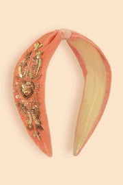 Powder Design inc - Velvet Embellished Headband - Coral Heart