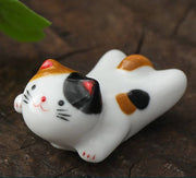 Gohobi - Gohobi Ceramic Front Lying Cat Chopstick Rest