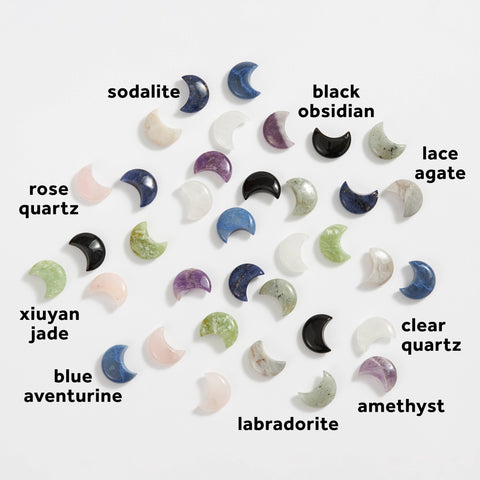 Assorted Carved Crystal Moons, Stars, Lightning Bolts - 36 pcs 🌙