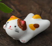 Gohobi - Gohobi Ceramic Front Lying Cat Chopstick Rest