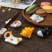 Gohobi - Gohobi Ceramic Front Lying Cat Chopstick Rest