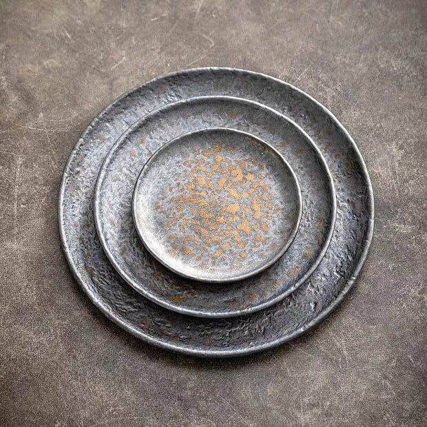 Gohobi - Gohobi Handmade Metallic Glaze Ceramic Plate: 11.8 cm