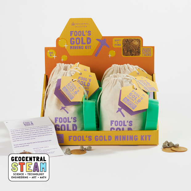 GeoCentral - Fool's Gold Mining Kit - Sift Real Sand and Crystals!