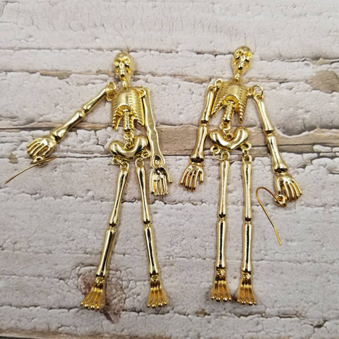 Treasure Wholesale - Skull Skeleton Halloween Punk Earrings