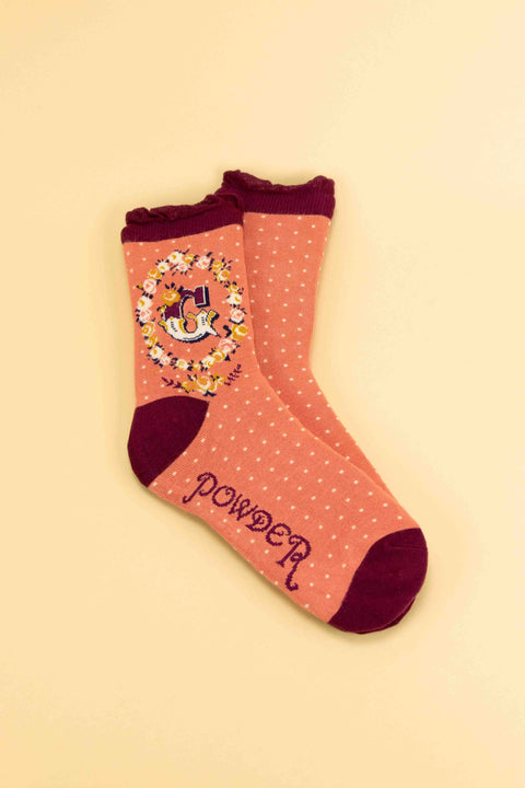 Powder Design inc - A-Z Alphabet Monogram Letter Ankle Socks