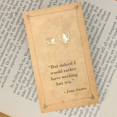 ZAD - Literary Quotes Tea Post Earrings