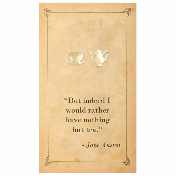 ZAD - Literary Quotes Tea Post Earrings