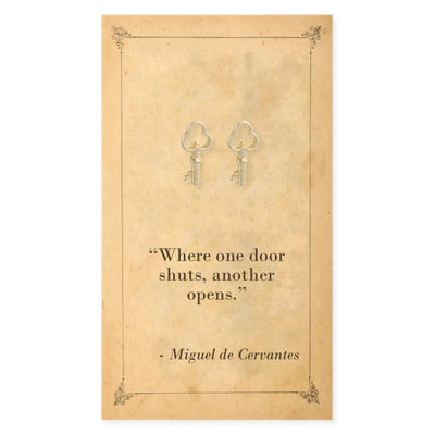 ZAD - Literary Quotes Key Post Earrings