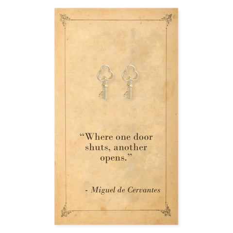 ZAD - Literary Quotes Key Post Earrings