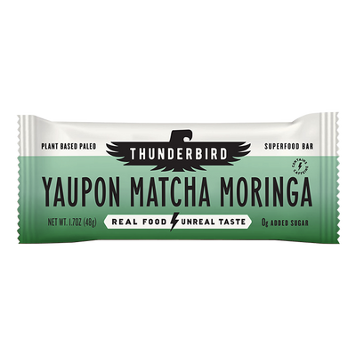 Thunderbird Real Food Bars - NEW! Yaupon Matcha Moringa - Box of 12 Bars