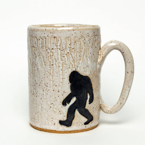 White Squirrel Clayworks - Sasquatch / Bigfoot Handmade in Ohio Ceramic White 16oz Mug