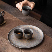 Gohobi - Gohobi Handmade Metallic Glaze Ceramic Plate: 11.8 cm