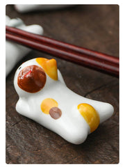 Gohobi - Gohobi Ceramic Front Lying Cat Chopstick Rest