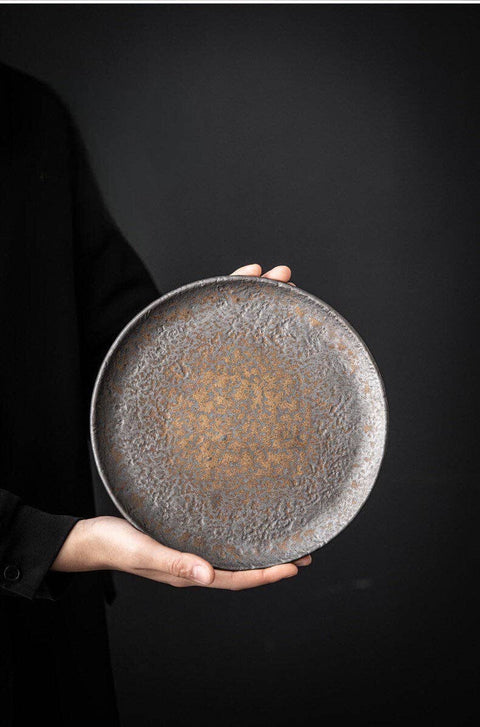 Gohobi - Gohobi Handmade Metallic Glaze Ceramic Plate: 11.8 cm