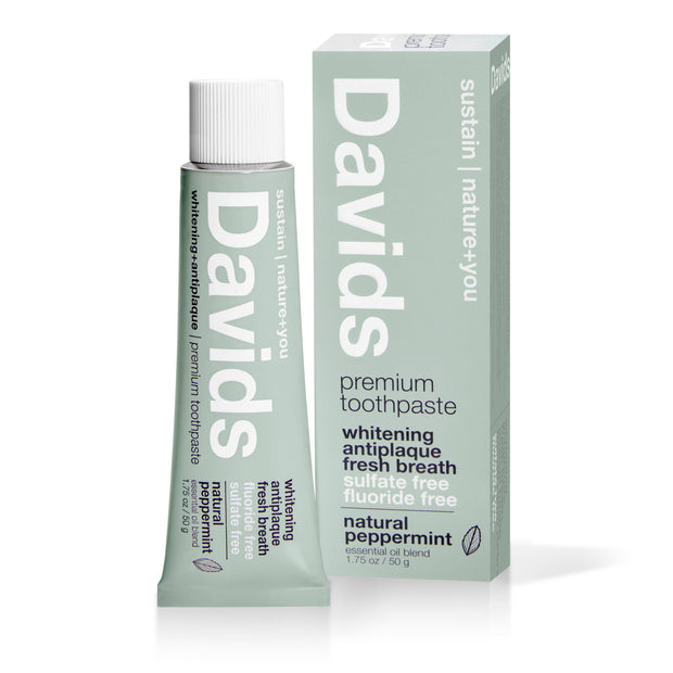 Davids Natural Toothpaste - Davids travel size premium toothpaste  /  peppermint