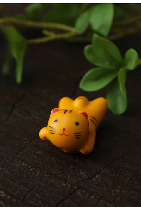 Gohobi - Gohobi Ceramic Front Lying Cat Chopstick Rest