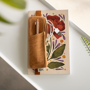 Denik - Caramel Crinkle Embroidered Notebook Pouch