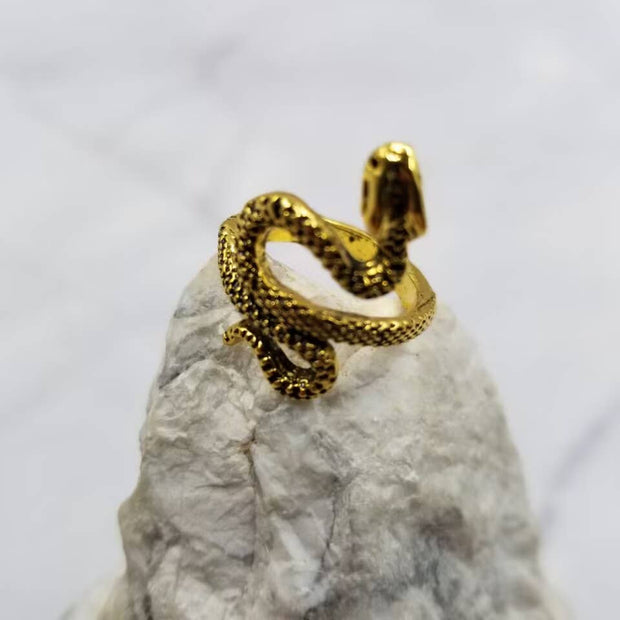 The Pretty Jewellery - Gold Snake Ring -  Goth Witchy Jewelry