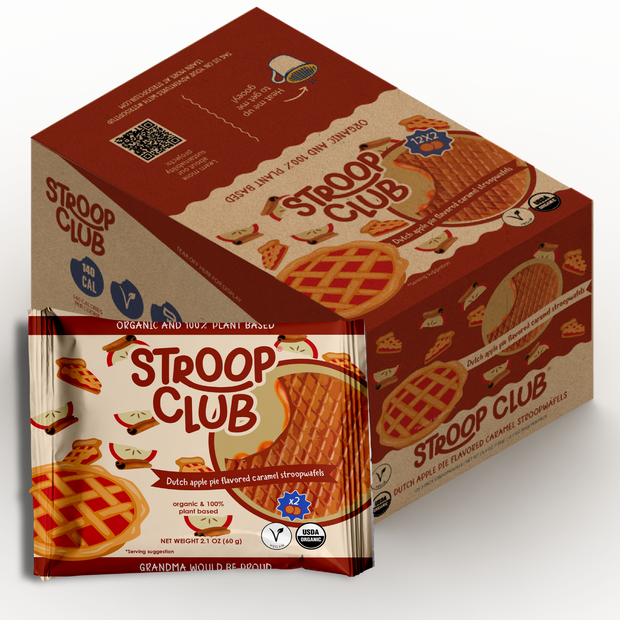 Stroop Club - Apple Pie Caramel Organic and Plant Based Stroopwafel 2-pack