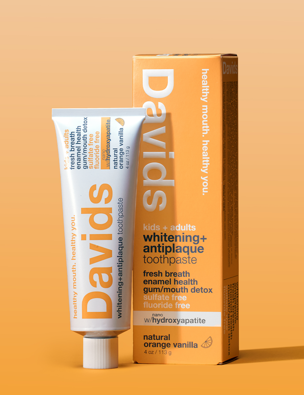 Davids Natural Toothpaste - Davids kids + adults nano-hydroxyapatite premium toothpaste  /  orange vanilla