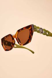 Powder Design inc - Luxe Zelia Sunglasses - Tortoiseshell/Olive