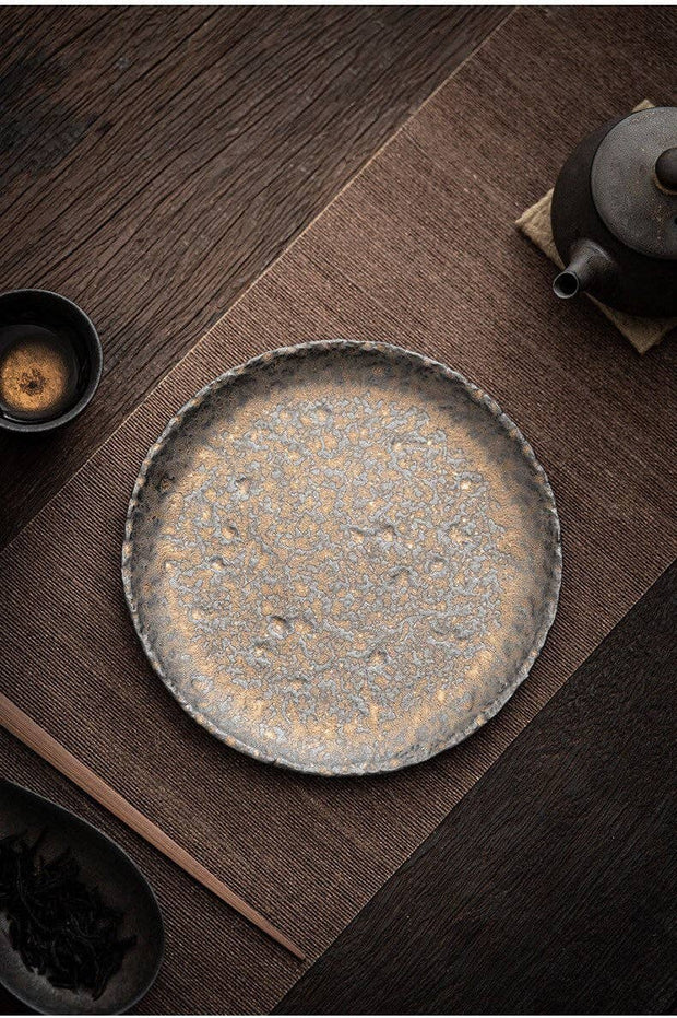 Gohobi - Gohobi Handmade Metallic Glaze Ceramic Plate: 11.8 cm