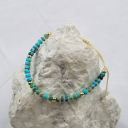 The Pretty Jewellery - Turquoise Beaded Adjustable Stone Bracelet