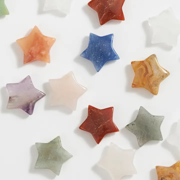 GeoCentral - Assorted Carved Crystal Stars - 36 pcs ⭐