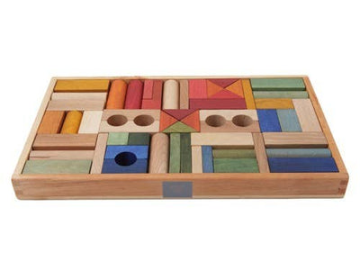 Wooden Story - Wooden Blocks In Tray - 54 Pcs Rainbow