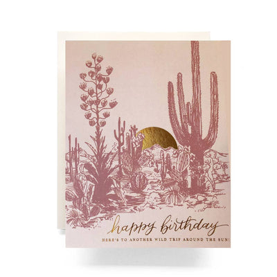 Antiquaria - Cactus Sunset Birthday Greeting Card